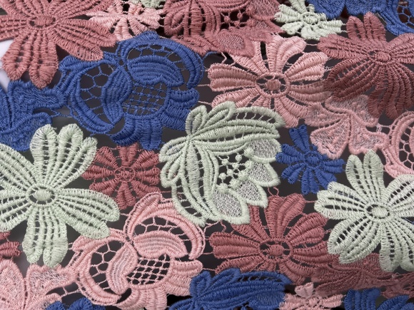 Crochet pastel floral multicoloured shift dress - Picture 2 of 10